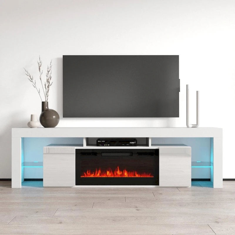 Meuble TV Soleo BL-EF pour cheminée électrique 79