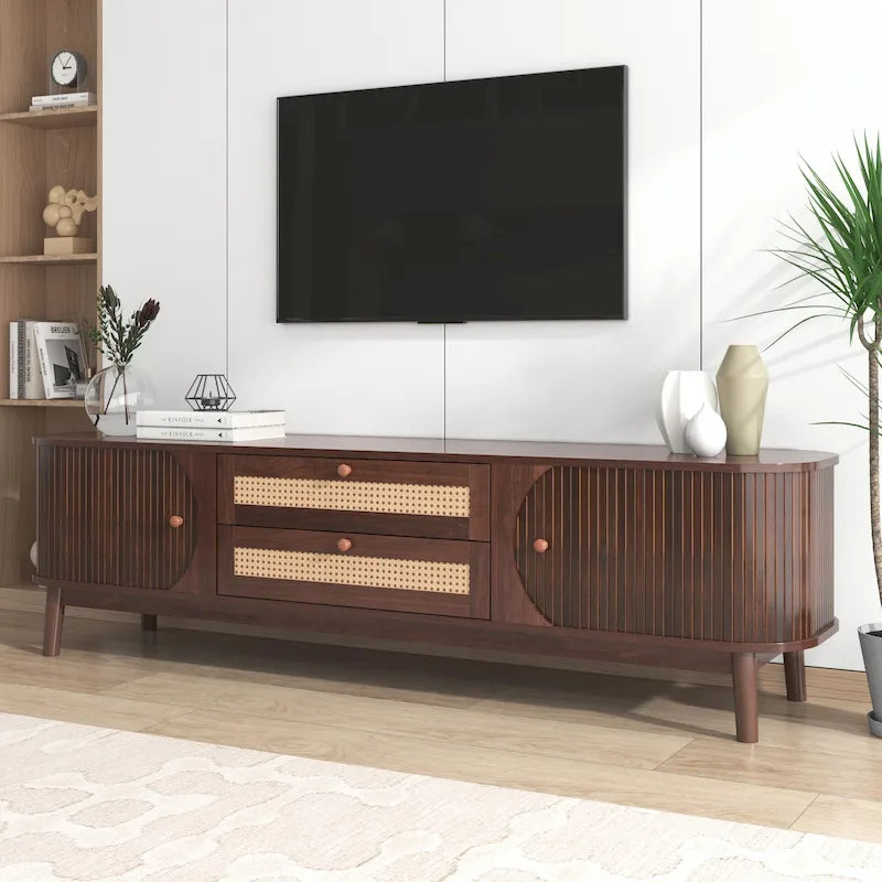 Meuble TV de style ferme moderne avec pieds en bois massif