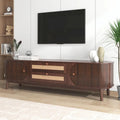 Meuble TV de style ferme moderne avec pieds en bois massif