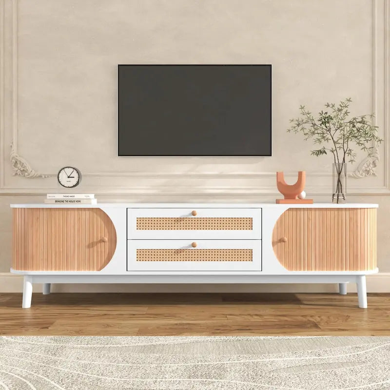Meuble TV de style ferme moderne avec pieds en bois massif