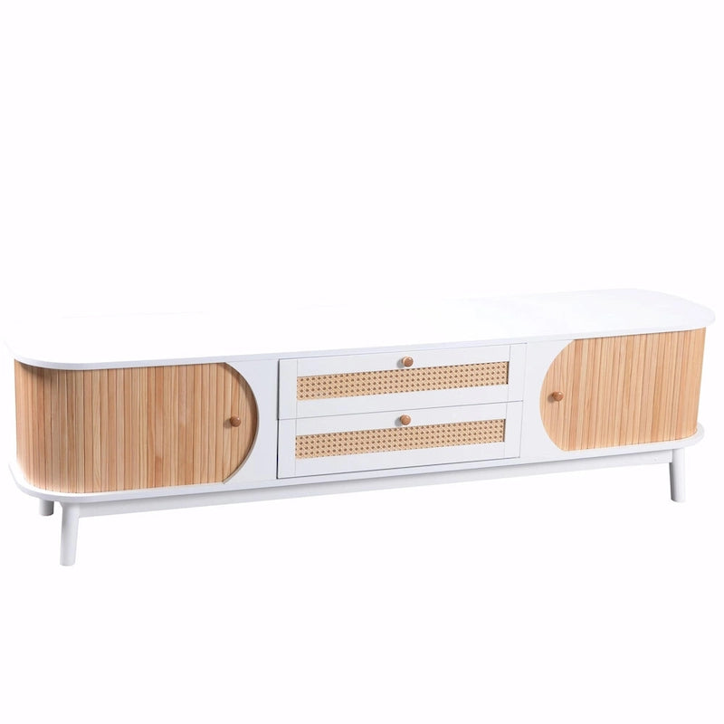 Meuble TV de style ferme moderne avec pieds en bois massif