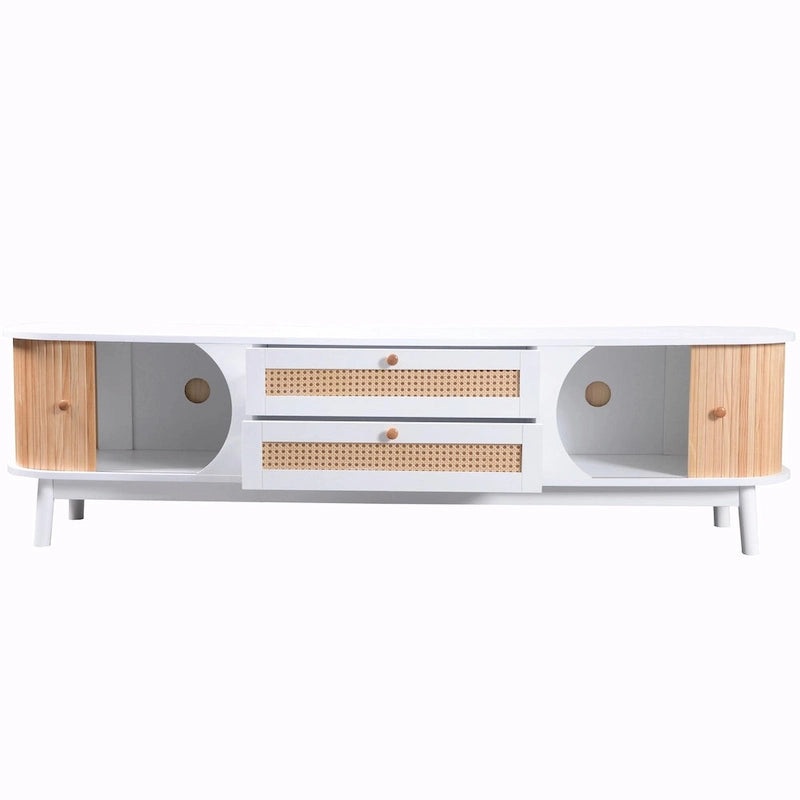 Meuble TV de style ferme moderne avec pieds en bois massif