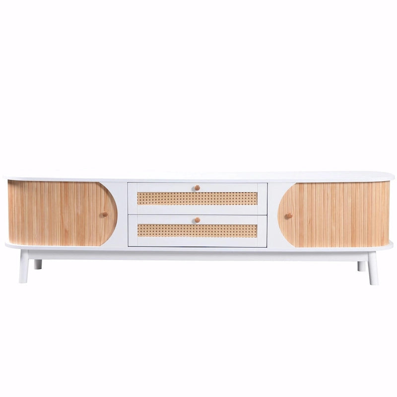 Meuble TV de style ferme moderne avec pieds en bois massif