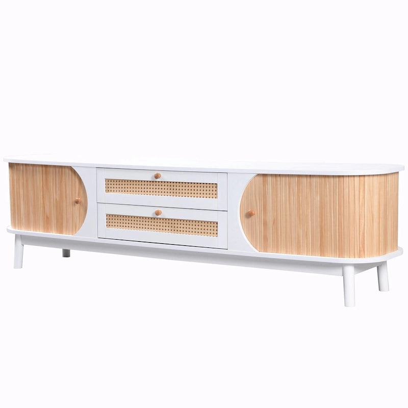 Meuble TV de style ferme moderne avec pieds en bois massif
