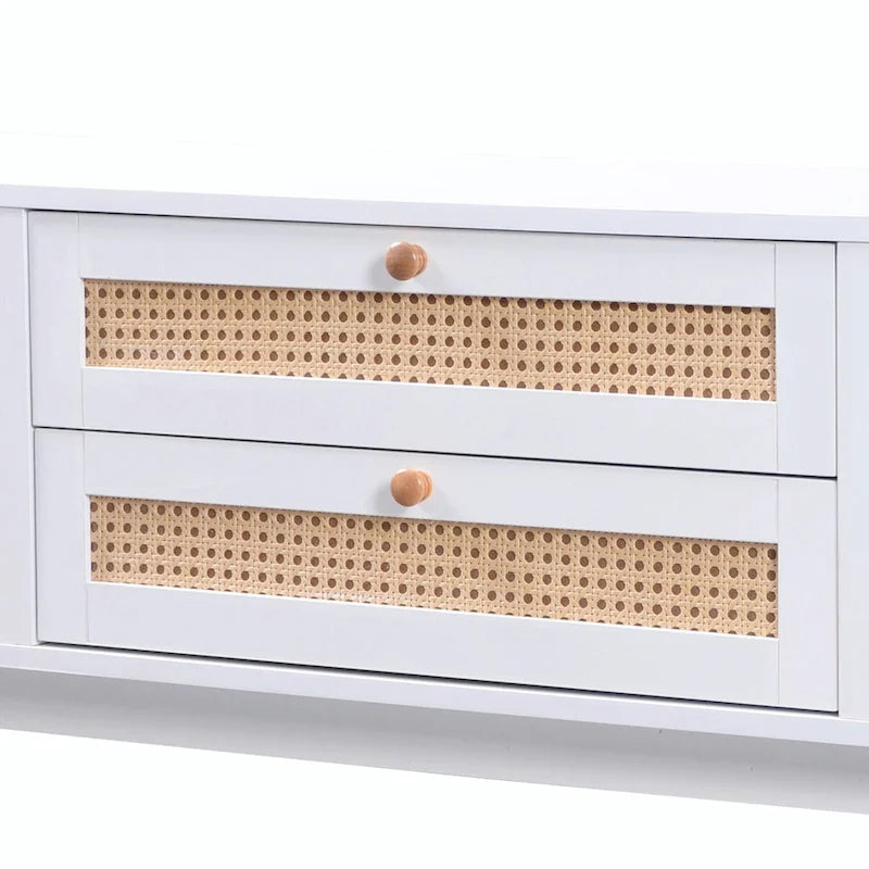 Meuble TV de style ferme moderne avec pieds en bois massif