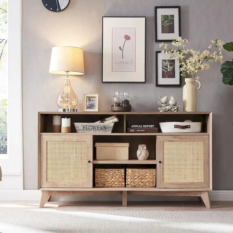 Meuble TV moderne du milieu du siècle, meuble TV haut, console TV