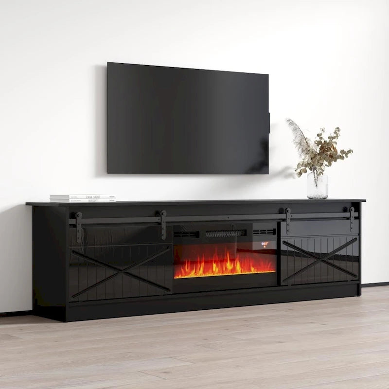 Meuble TV Granero BL-EF avec cheminée électrique 79