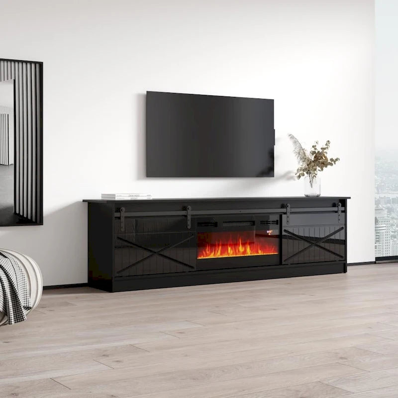Meuble TV Granero BL-EF avec cheminée électrique 79