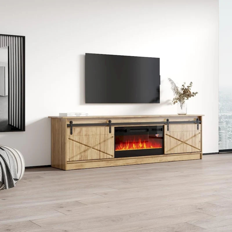 Meuble TV Granero BL-EF avec cheminée électrique 79