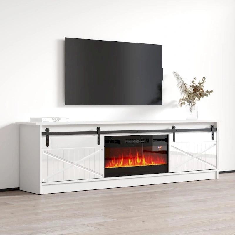 Meuble TV Granero BL-EF avec cheminée électrique 79