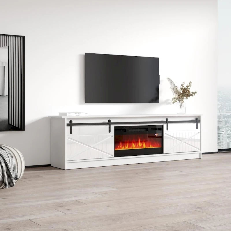 Meuble TV Granero BL-EF avec cheminée électrique 79