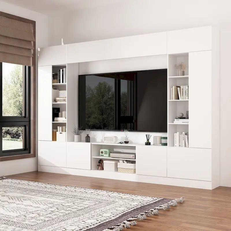 Meuble TV mural polyvalent éclairage LED - Convient aux téléviseurs jusqu'à 75 pouces