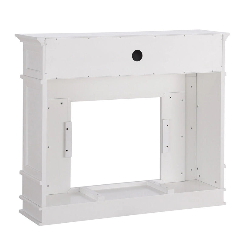 Cheminée électrique Occom SEI Furniture avec manteau en faux marbre et rangement média