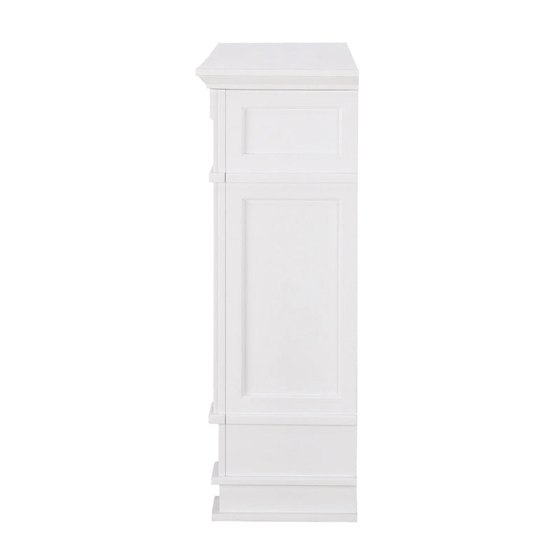 Cheminée électrique Occom SEI Furniture avec manteau en faux marbre et rangement média