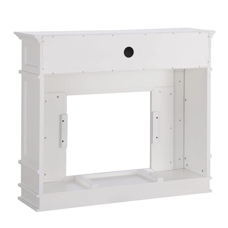 Cheminée électrique Occom SEI Furniture avec manteau en faux marbre et rangement média