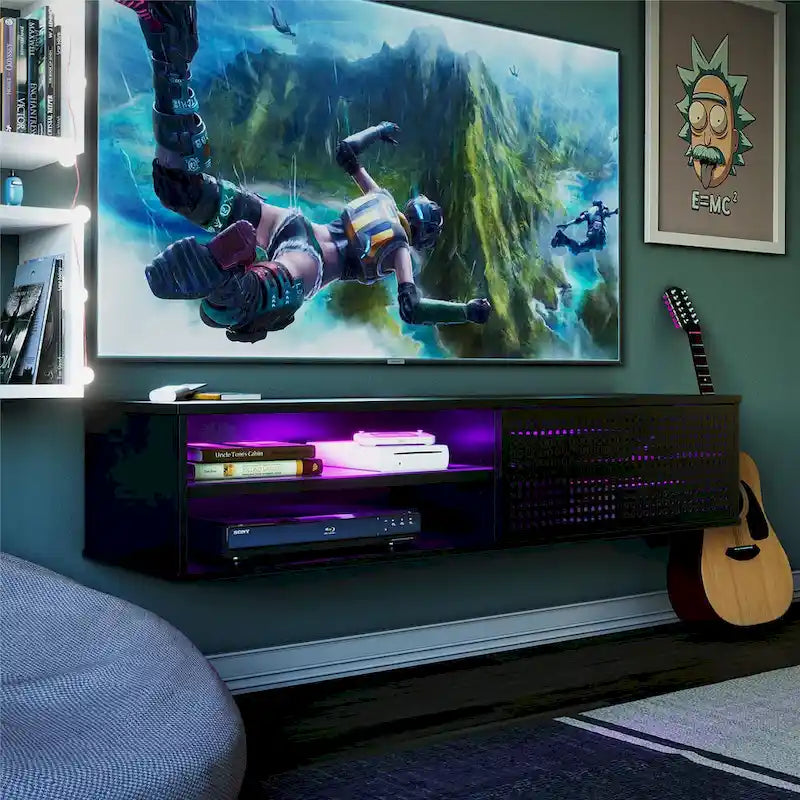 Meuble TV flottant Ntense Glitch pour téléviseurs jusqu'à 60 pouces