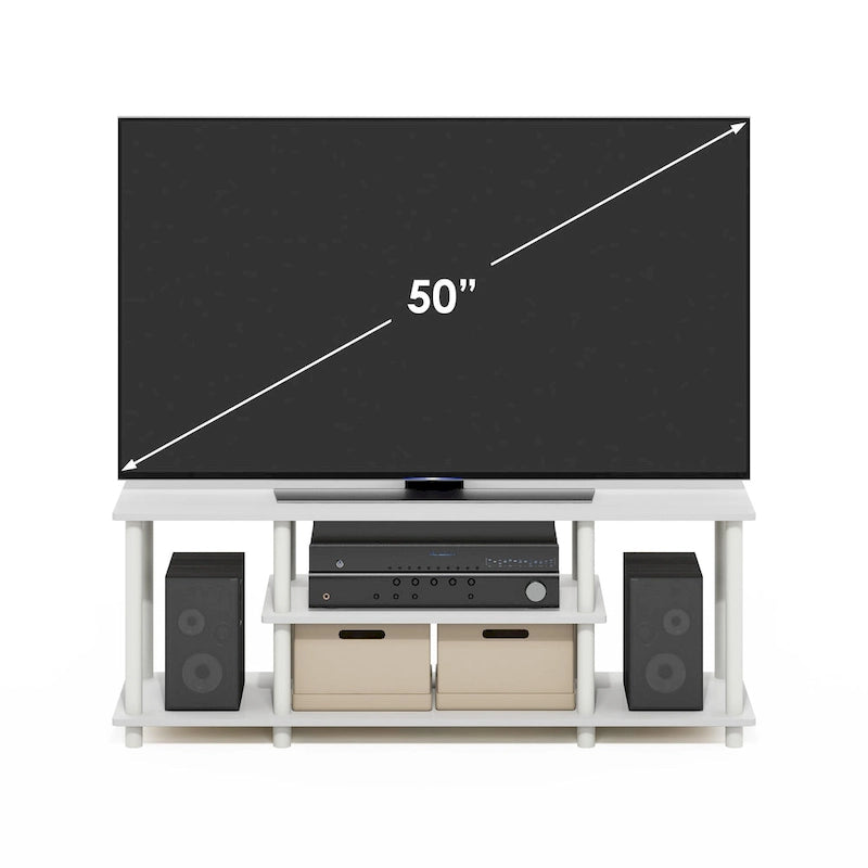 Meubles de télévision à 3 niveaux Furinno Turn-N-Tube 3D, sans outils