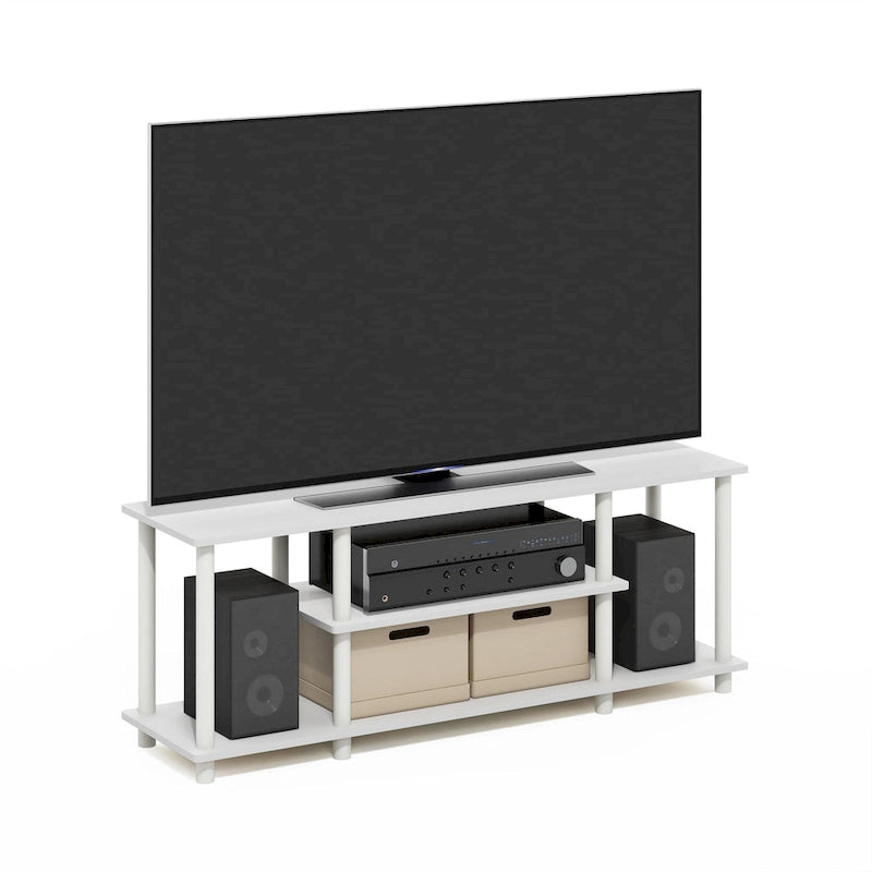 Meubles de télévision à 3 niveaux Furinno Turn-N-Tube 3D, sans outils
