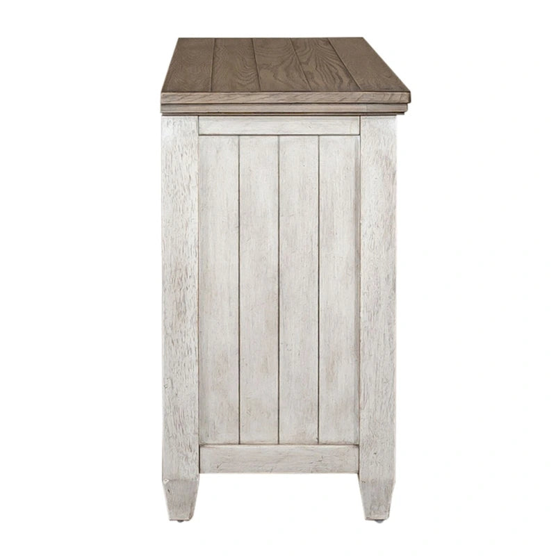Meuble TV carrelé blanc antique de 56 pouces Heartland Antique White Tobacco
