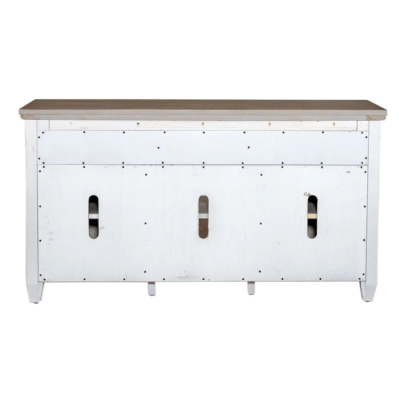 Meuble TV carrelé blanc antique de 56 pouces Heartland Antique White Tobacco