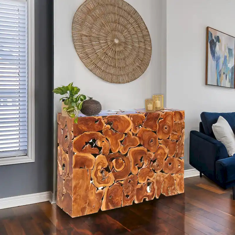 Table console en teck rustique Chic Teak Akar