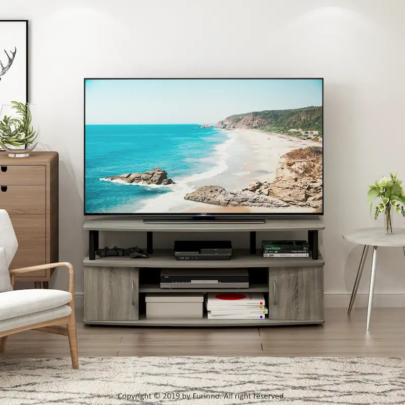 Meuble TV grand format Furinno JAYA pour téléviseurs jusqu'à 55 pouces