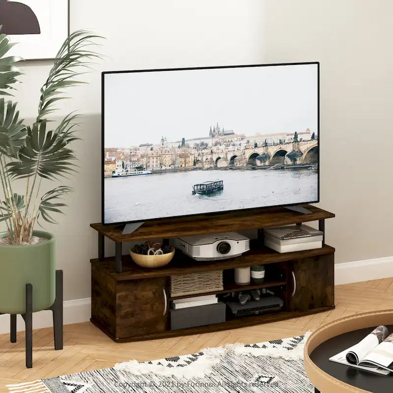 Meuble TV grand format Furinno JAYA pour téléviseurs jusqu'à 55 pouces