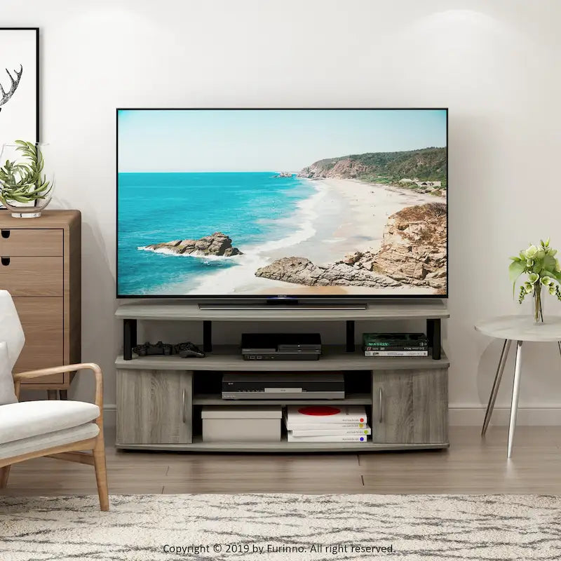 Meuble TV grand format Furinno JAYA pour téléviseurs jusqu'à 55 pouces