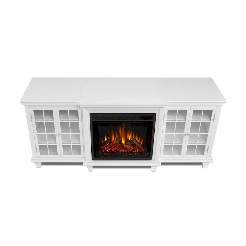 Meuble TV Marlowe 70 avec foyer électrique blanc par Real Flame
