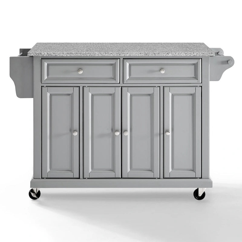 Desserte/Îlot de Cuisine à Plateau en Granit Massif Gris Vintage - 51,5 L x 18 P x 34 H