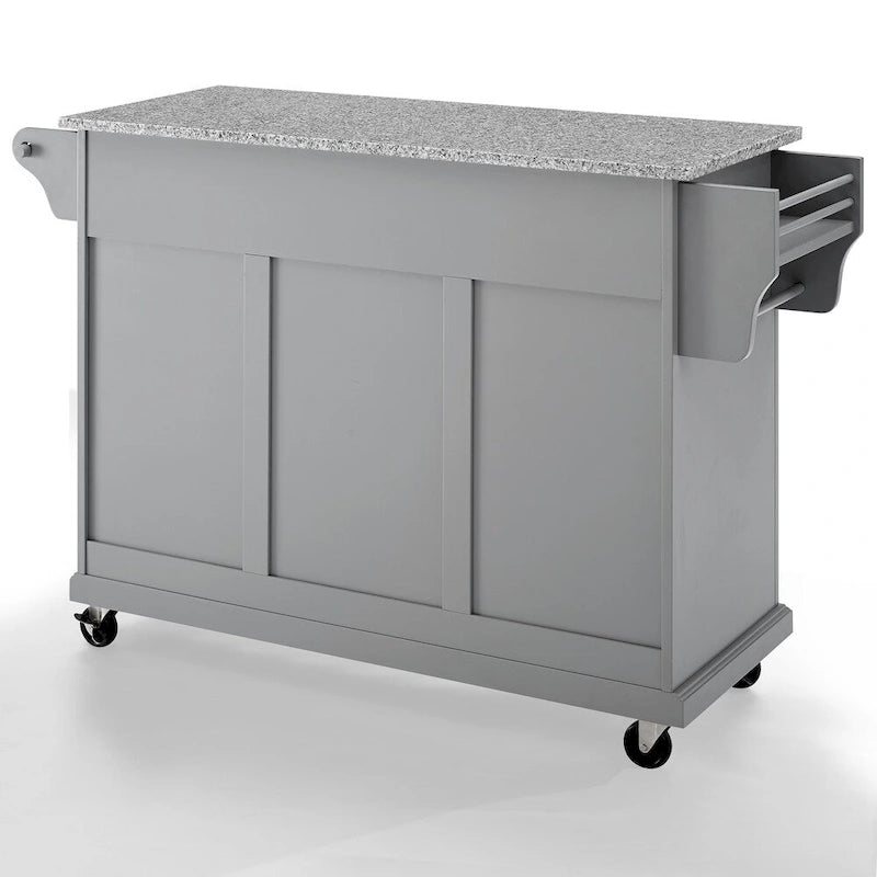 Desserte/Îlot de Cuisine à Plateau en Granit Massif Gris Vintage - 51,5 L x 18 P x 34 H