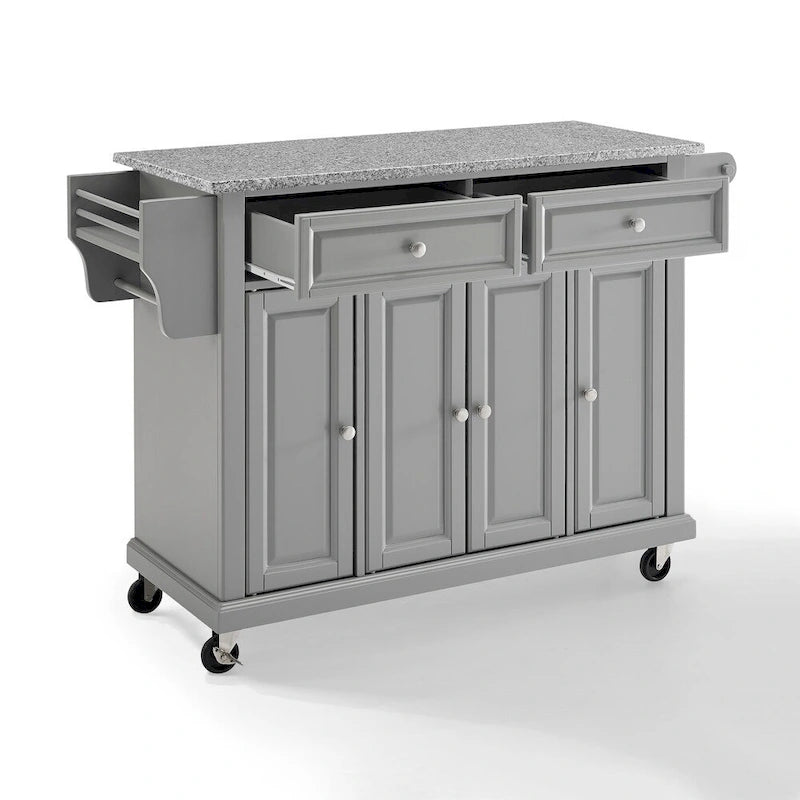 Desserte/Îlot de Cuisine à Plateau en Granit Massif Gris Vintage - 51,5 L x 18 P x 34 H