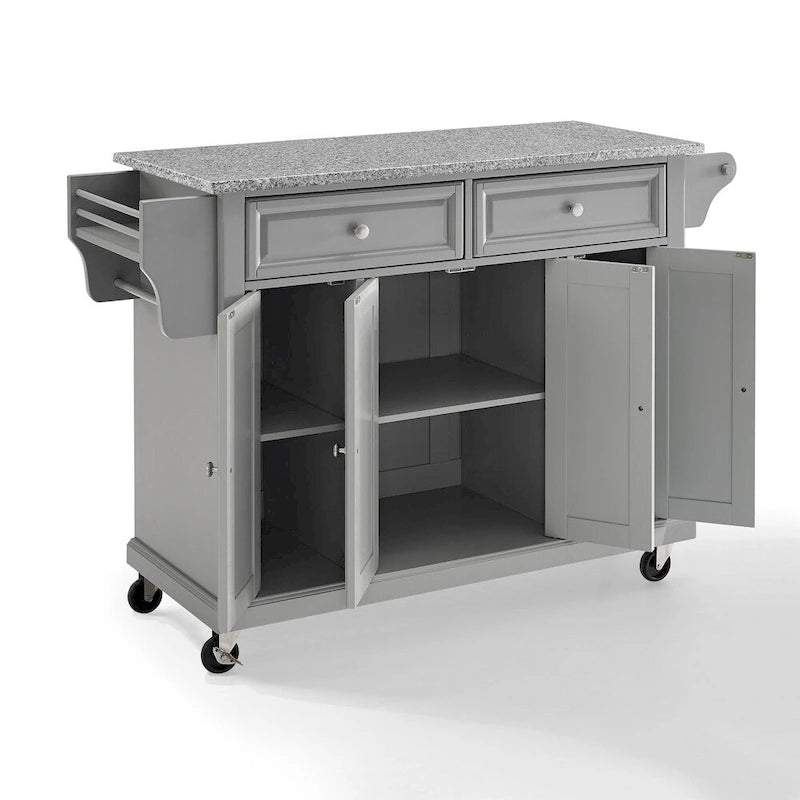 Desserte/Îlot de Cuisine à Plateau en Granit Massif Gris Vintage - 51,5 L x 18 P x 34 H