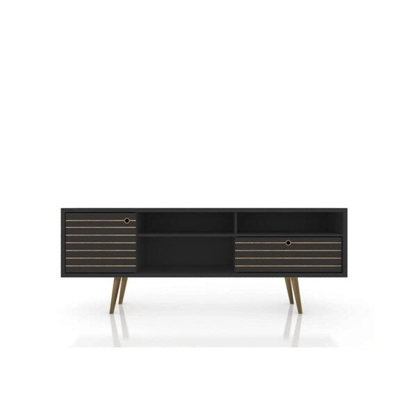 Meuble TV moderne Mid-Century à 4 étagères Liberty de 180 cm