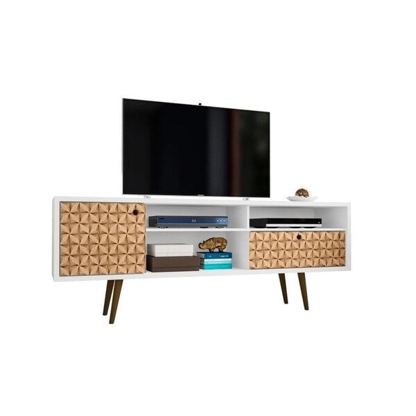Meuble TV moderne Mid-Century à 4 étagères Liberty de 180 cm