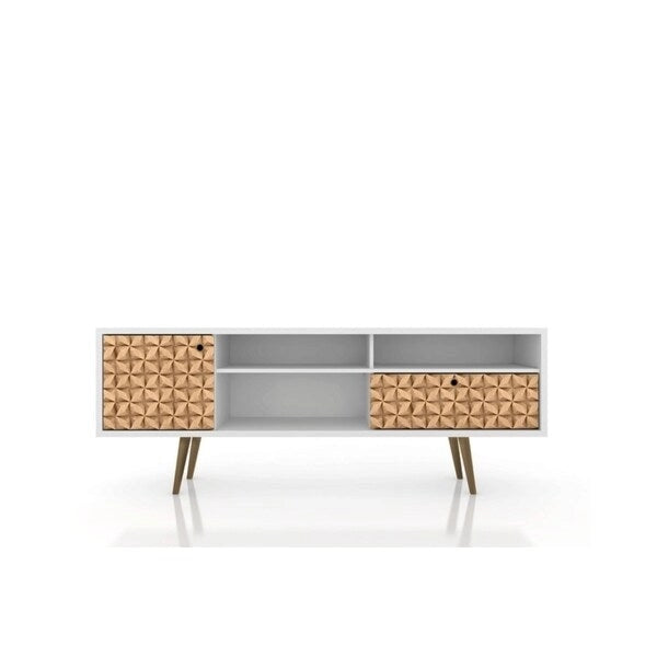 Meuble TV moderne Mid-Century à 4 étagères Liberty de 180 cm