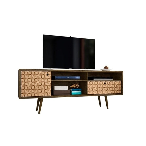 Meuble TV moderne Mid-Century à 4 étagères Liberty de 180 cm
