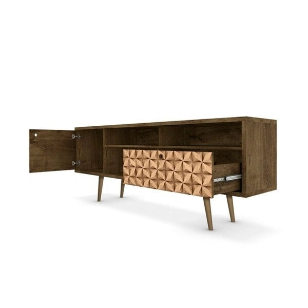 Meuble TV moderne Mid-Century à 4 étagères Liberty de 180 cm