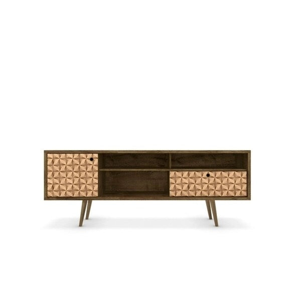 Meuble TV moderne Mid-Century à 4 étagères Liberty de 180 cm
