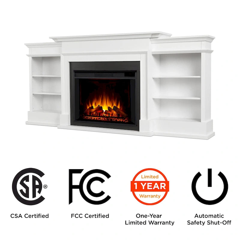 Cheminée électrique Ashton 93 Grand Media blanche de Real Flame