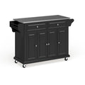 Chariot/îlot de cuisine pleine grandeur avec dessus en acier inoxydable fini noir – 18p x 51,5L x 36H