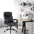 Fauteuil de bureau renforcé – 180 kg, massage USB, support lombaire, hauteur réglable, noir
