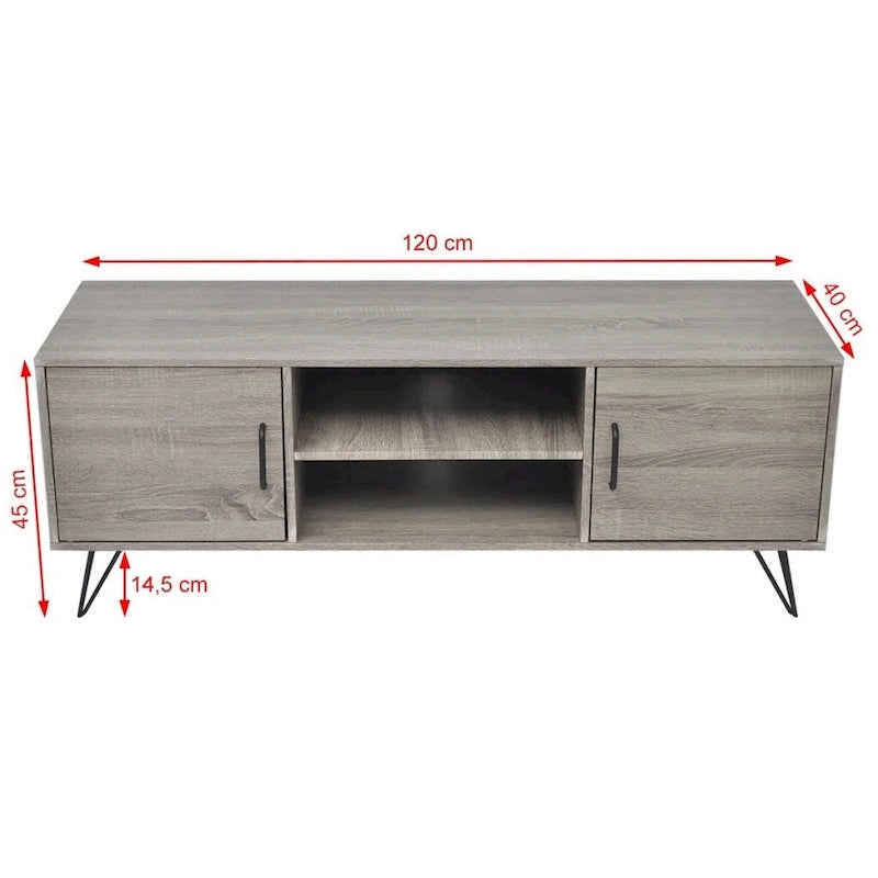 Meuble TV vidaXL 47,2x15,7x17,7 Gris