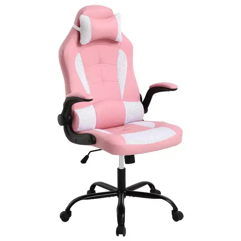 Chaise de bureau et de gaming – Support lombaire, Accoudoirs relevables, Appuie-tête, 113 kg, Cuir PU