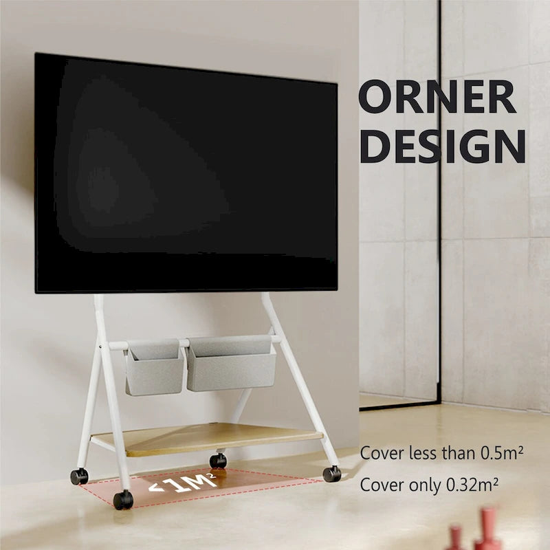 Meuble TV roulant moderne FITUEYES pour téléviseurs de 55 à 78 pouces, Chariot TV mobile pour salon et appartement