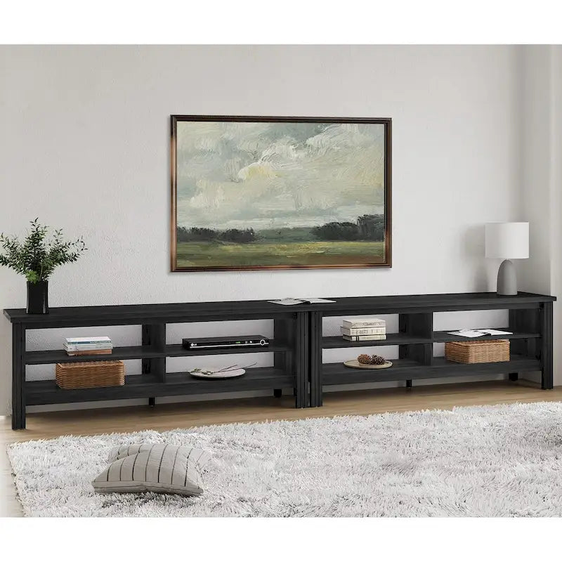 Meuble TV 70 pouces pour TV 75 pouces, console TV de centre de divertissement classique