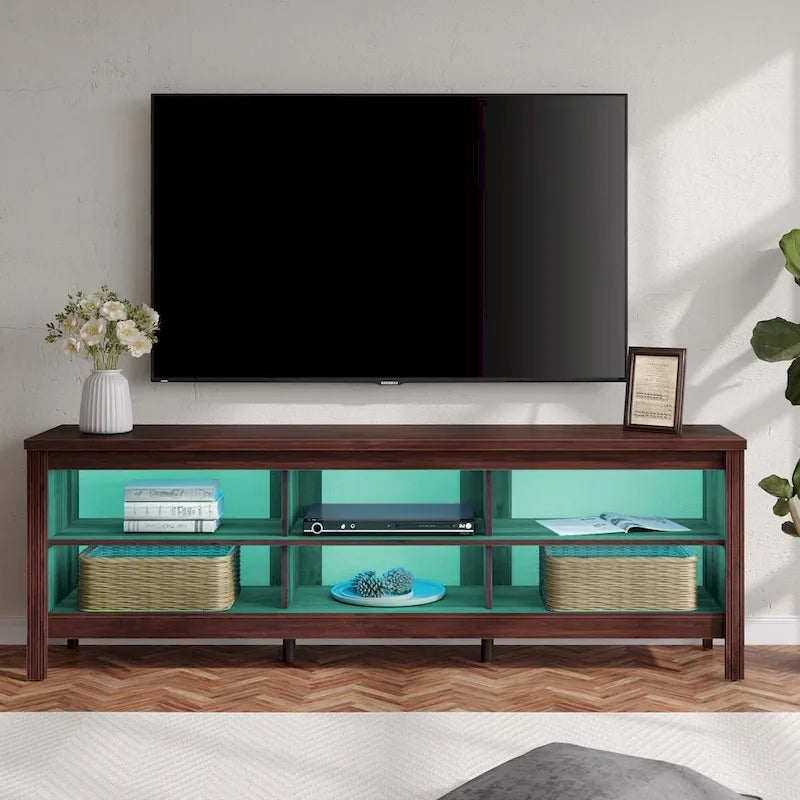Meuble TV 70 pouces pour TV 75 pouces, console TV de centre de divertissement classique
