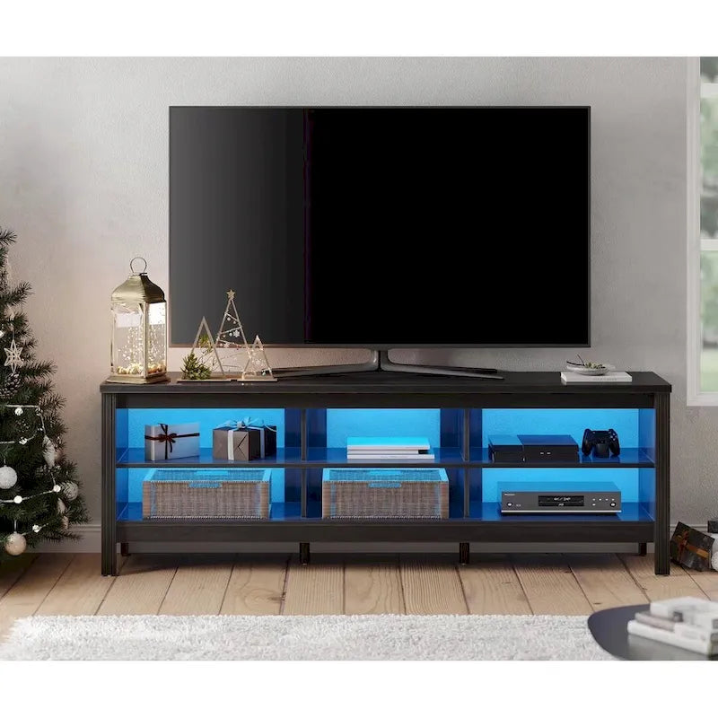 Meuble TV 70 pouces pour TV 75 pouces, console TV de centre de divertissement classique