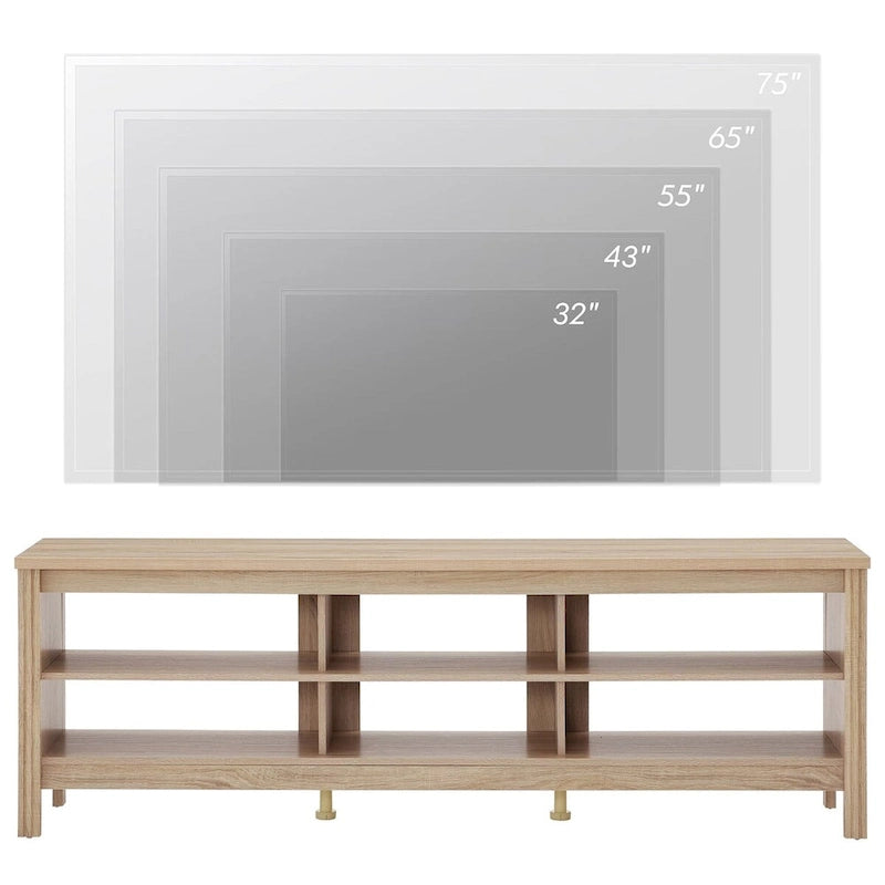 Meuble TV 70 pouces pour TV 75 pouces, console TV de centre de divertissement classique