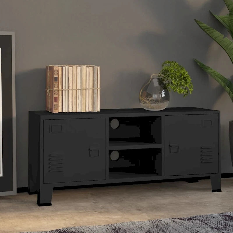 vidaXL Meuble TV Console TV Buffet Meuble Télévision Meuble Multimédia Armoire Métal - 105 x 35 x 42 cm